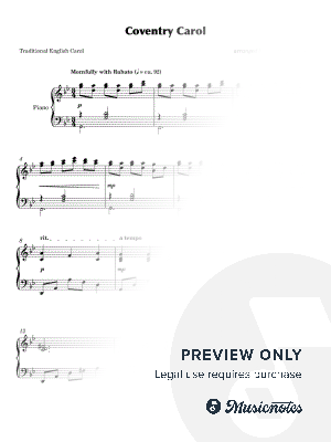 Coventry Carol (Solo Piano)