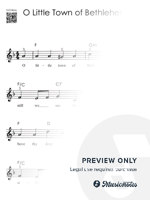 O Little Town of Bethlehem I Piano Tutorial Easy Sheet Music with Letters for Beginners
