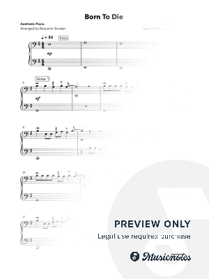 Born To Die (Lana Del Rey) by Aesthetic Piano - Sheet Music