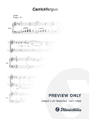 Carrickfergus (Duet for Soprano and Alto solo) by Stephen DeCesare - Sheet Music