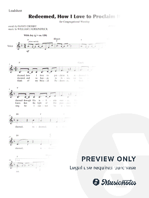 Redeemed, How I Love to Proclaim It (Worship Lead Sheet)