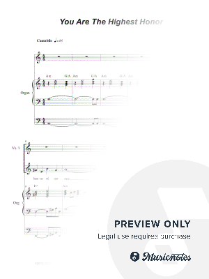You Are The Highest Honor (Vocal solo) by Stephen DeCesare - Sheet Music
