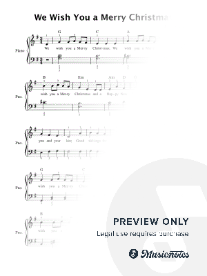 We Wish You a Merry Christmas - piano sheet music