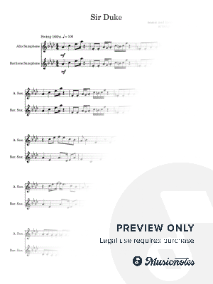 Sir Duke - Alto and Baritone Saxophone Arrangement by Noah Faulkner - Sheet Music