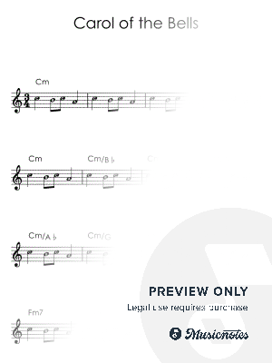 Carol of the Bells I Saxophone Beginners Sheet Music with Letters Chords in C by Alicja Urbanowicz - Sheet Music