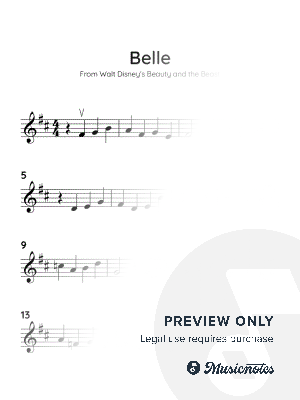Belle from Beauty and the beast (EASY VIOLIN WITH TUTORIAL VIDEO) by HTP TV - Sheet Music