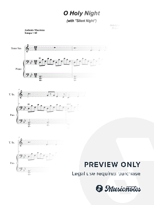 O Holy Night (with "Silent Night" - for Tenor Saxophone Solo and Piano)