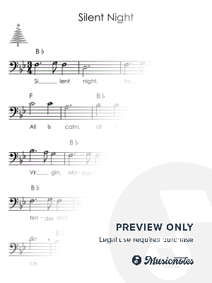 Silent Night I Sheet Music with Letters Chords Lyrics for Beginners by Alicja Urbanowicz - Sheet Music