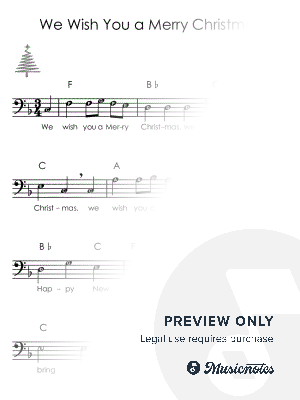 We Wish You a Merry Christmas I Sheet Music with Letters Chords Lyrics for Beginners