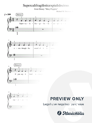 Supercalifragilisticexpialidocious - Essentials by Simply Piano - Sheet Music