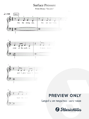 Surface Pressure - Intermediate by Simply Piano - Sheet Music
