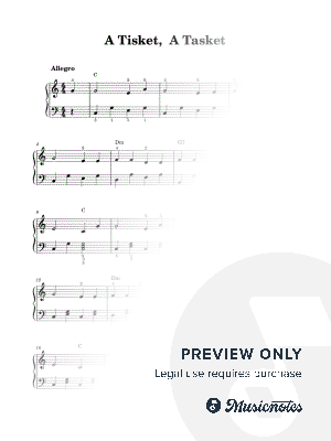 A Tisket, A Tasket by Piano eTutor App - Sheet Music