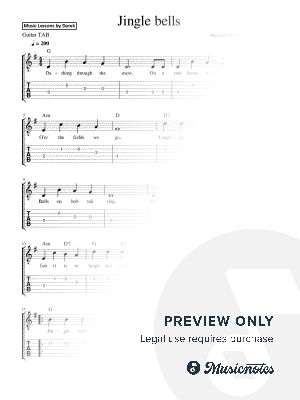 Jingle Bells (James Pierpont) [Guitar Tab] by Music Lessons by Darek - Sheet Music