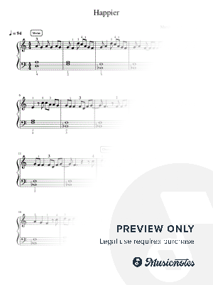 Happier - Intermediate by Simply Piano - Sheet Music