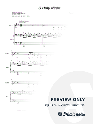 O Holy Night (for 2-part choir - Medium/Low Key)