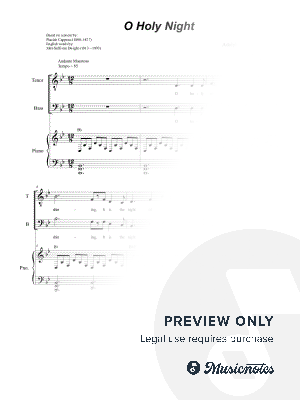 O Holy Night (Vocal Quartet - (SATB) - Medium/Low Key)