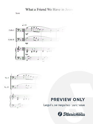 What a Friend We Have in Jesus (Cello Duet with Piano Accompaniment)