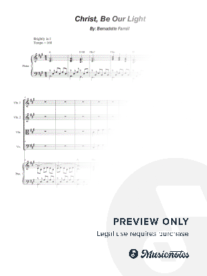 Christ, Be Our Light (String Quartet and Piano) by Stephen DeCesare - Sheet Music