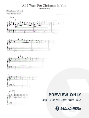All I Want for Christmas Is You (Mariah Carey) [easy} I Simple Arrangement For Both Hands I Fingering Included
