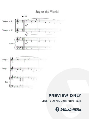 Joy to the World (trumpet duet) with optional piano accompaniment