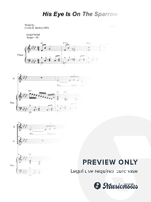 His Eye Is On The Sparrow (Duet for Soprano and Alto Solo) by Stephen DeCesare - Sheet Music