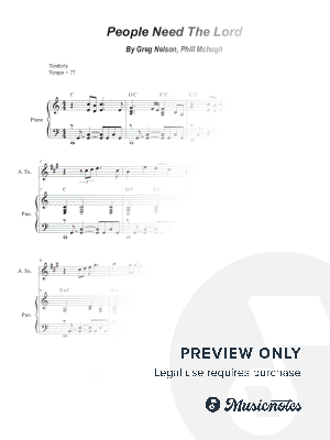 People Need the Lord (Alto Saxophone and Piano) by Stephen DeCesare - Sheet Music