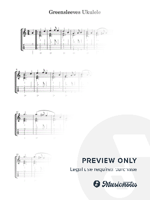 Greensleeves for Ukulele (score + tab)