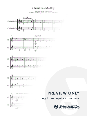 CHRISTMAS MEDLEY - Clarinet Duet - Carol of the Bells - Joy to the World - Jingle Bells - God Rest You Merry Gentlemen