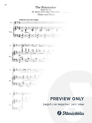 Dance of the Sugar Plum Fairy - Violin and Piano (Full Score and Parts) by Sheet Music To Play Editions - Sheet Music