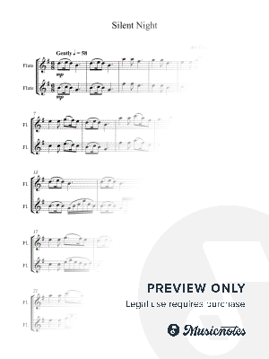 Silent Night- Advanced Flute Duet (in the key of G major)