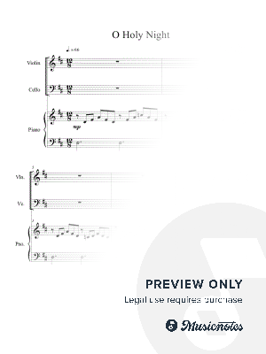O Holy Night (violin and cello duet) with piano accompaniment