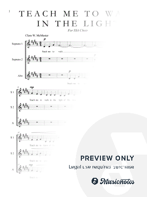 Teach Me to Walk in the Light by Laura Raty - Sheet Music