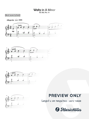 Waltz in A Minor B. 150, No. 19 (Frederic Francois Chopin) [easy] | Best Chopin Pieces for Beginner Pianists