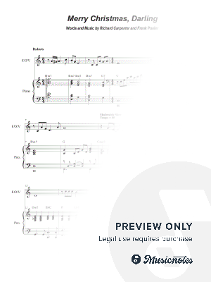 Merry Christmas, Darling (Flute, Oboe or Violin solo and Piano)