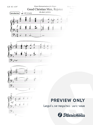 Good Christian Men Rejoice - Christmas Hymn Harmonization for Organ