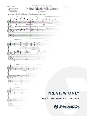 In the Bleak Midwinter - Christmas Hymn Harmonization for Organ