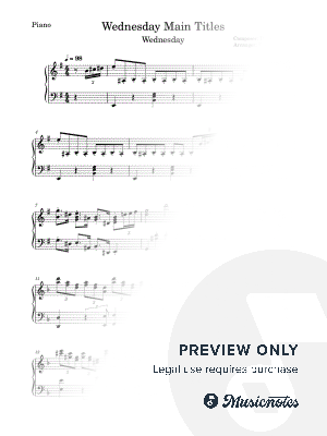 Wednesday Main Titles by The Blue Notes - Sheet Music