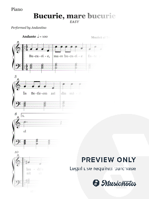 Bucurie, mare bucurie (EASY PIANO)