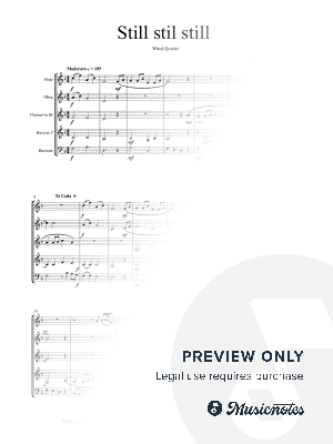 Still Still Still - Christmas song - Woodwind Quintet - F