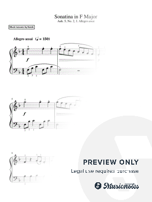 Sonatina in F Major, Anh. 5, No. 2, I. Allegro assai (Ludwig van Beethoven) [easy]