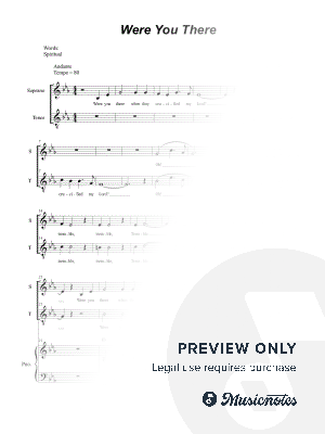 Were You There (Duet for Soprano and Tenor Solo) by Stephen DeCesare - Sheet Music
