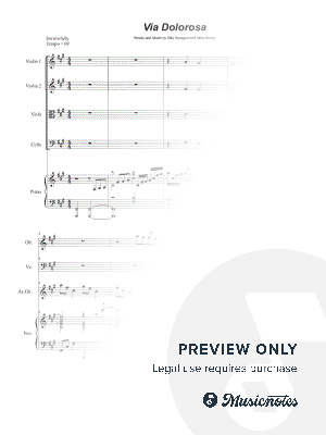 Via Dolorosa (String Quartet and Piano) by Stephen DeCesare - Sheet Music