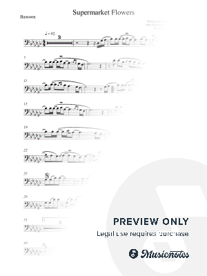 Supermarket Flowers - Ed Sheeran (Advanced Bassoon) - Original Key