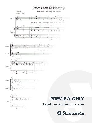 Here I Am to Worship (2-part choir - (Easy Choir Version) by Stephen DeCesare - Sheet Music