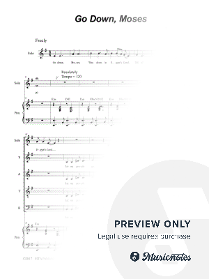 Go Down, Moses (Solo and SATB) by Stephen DeCesare - Sheet Music