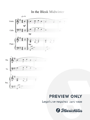 In the Bleak Midwinter (Violin and Cello Duet with Piano Accompaniment)