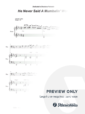 He Never Said A Mumbalin' Word (Trombone solo and Piano) by Stephen DeCesare - Sheet Music