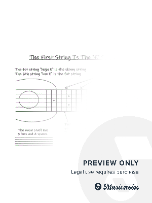 Maestro Guitar Method - Chapter One - Notes On The First String  (15 pages)