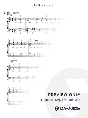 Ain't She Sweet - Pre-Advanced by Simply Piano - Sheet Music