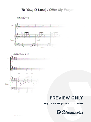 To You, O Lord, I Offer My Prayer (Duet for Soprano and Alto solo)